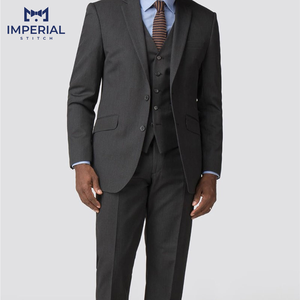 Charcoal Grey 3-Piece Suit for Men - Tailored Fit & Timeless Elegance