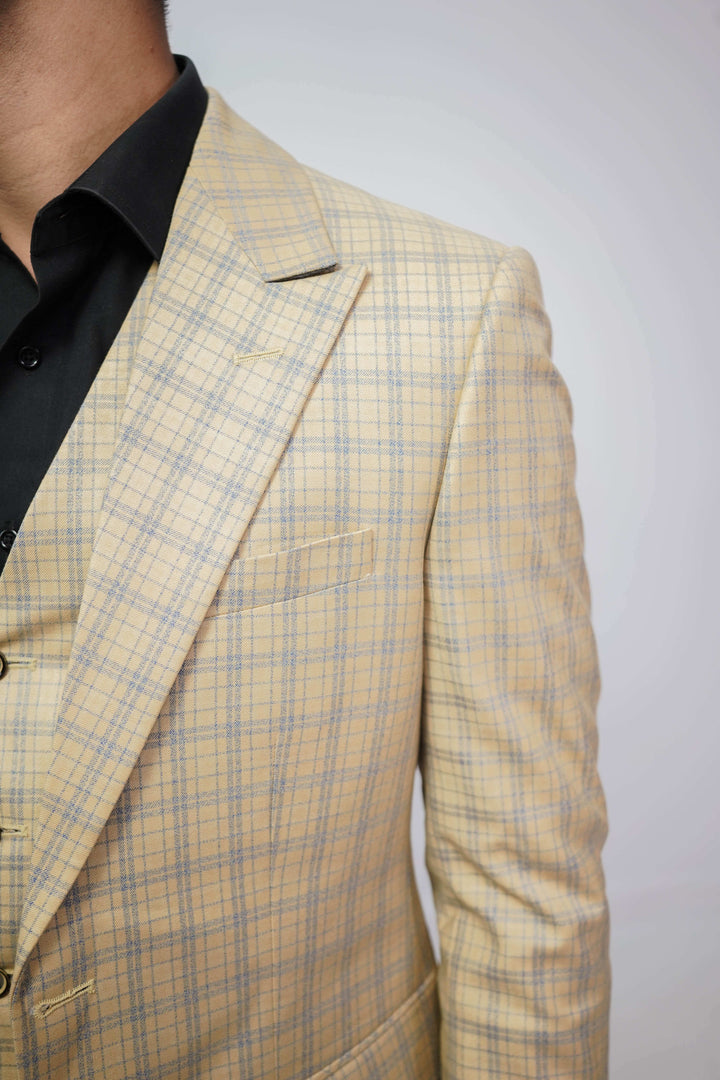 3-Piece Men Beige suit - Custom Fit High-End Formalwear for Every Occasion - Imperial Stitch