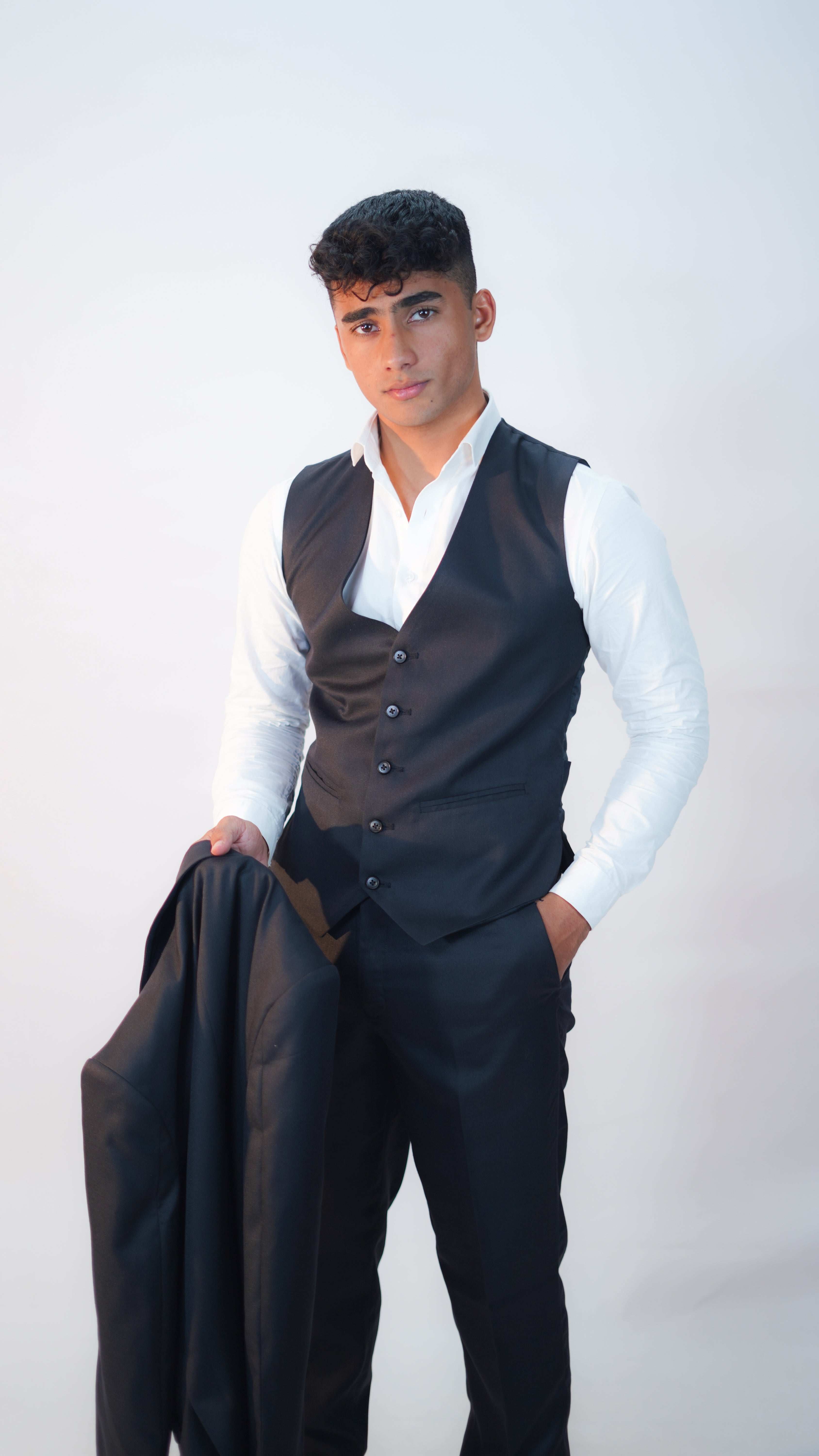 Men Black Three-Piece suit - Wedding Prom Suit - Imperial Stitch