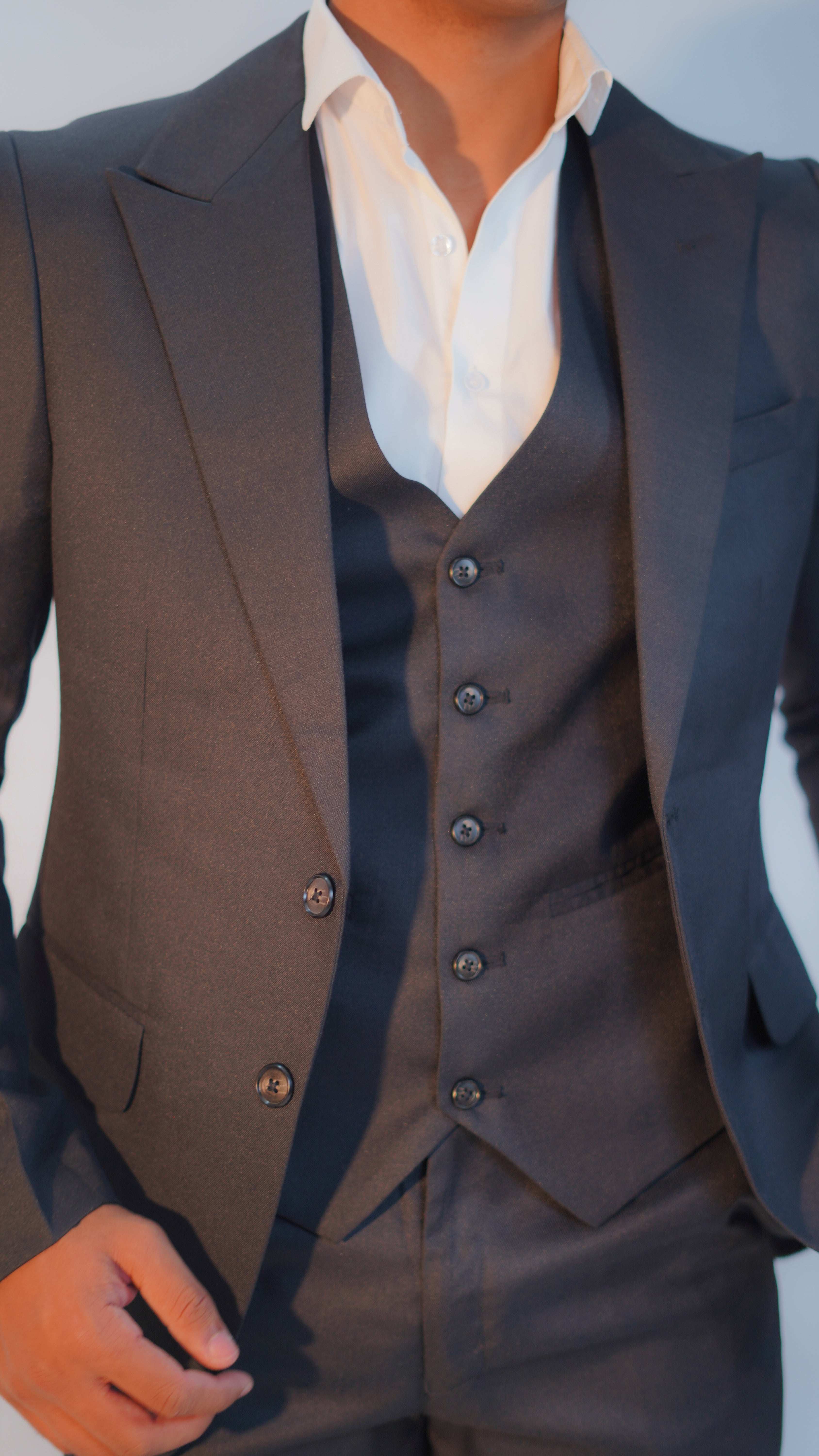 Men Black Three-Piece suit - Wedding Prom Suit - Imperial Stitch