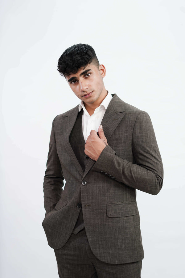 3-Piece Men Charcoal Grey suit- Custom Fit High-End Formal & Casual wear for Every Occasion - Imperial Stitch