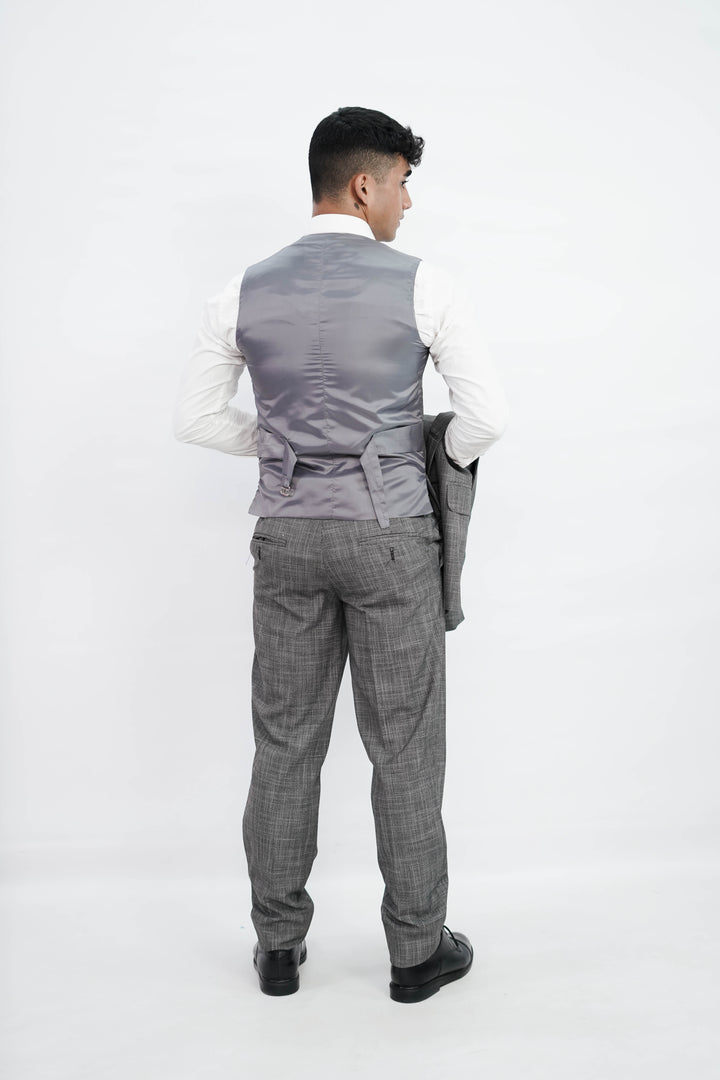 3-Piece Men Grey suit- Custom Fit High-End Formalwear for Every Occasion - Imperial Stitch