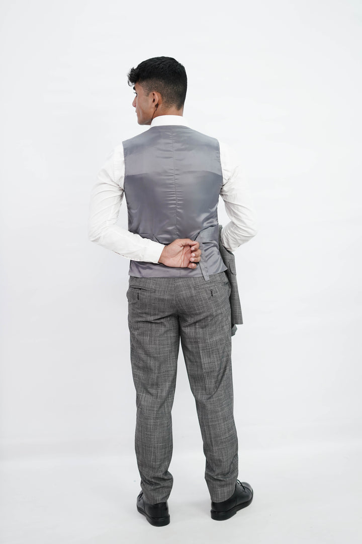 3-Piece Men Grey suit- Custom Fit High-End Formalwear for Every Occasion - Imperial Stitch