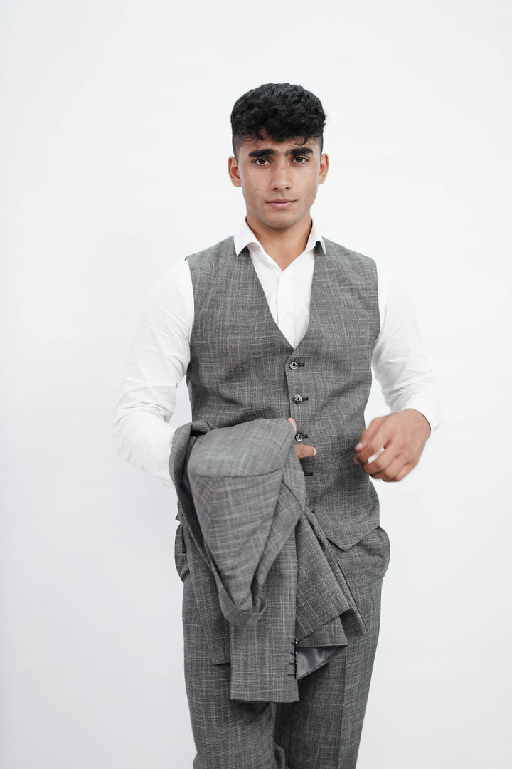 3-Piece Men Grey suit- Custom Fit High-End Formalwear for Every Occasion - Imperial Stitch