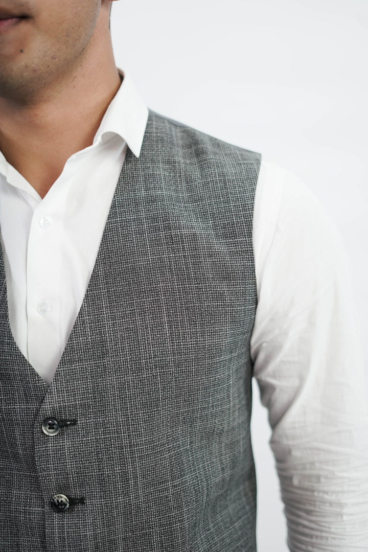 3-Piece Men Grey suit- Custom Fit High-End Formalwear for Every Occasion - Imperial Stitch