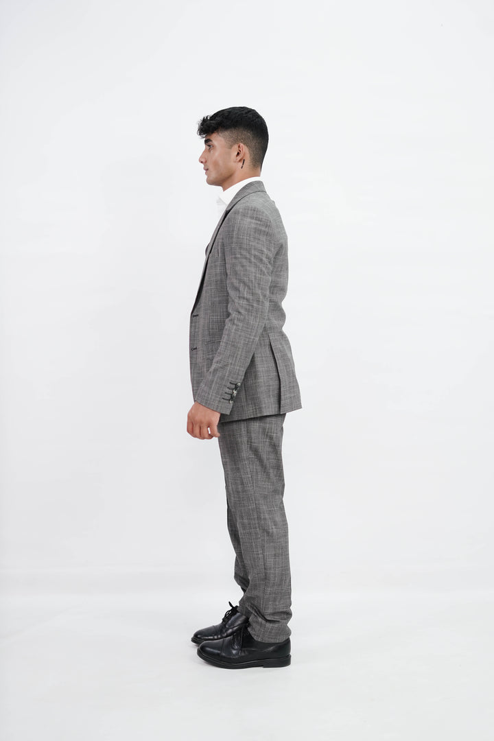 3-Piece Men Grey suit- Custom Fit High-End Formalwear for Every Occasion - Imperial Stitch