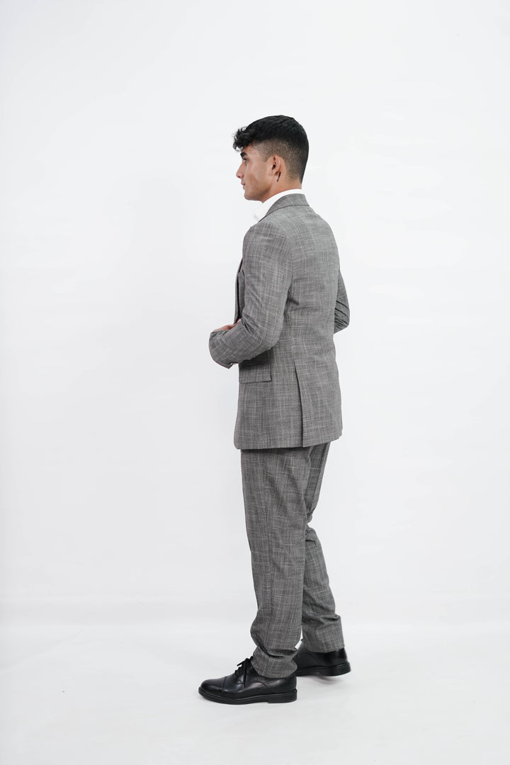 3-Piece Men Grey suit- Custom Fit High-End Formalwear for Every Occasion - Imperial Stitch