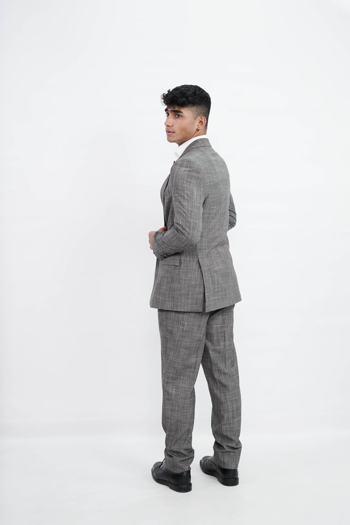 3-Piece Men Grey suit- Custom Fit High-End Formalwear for Every Occasion - Imperial Stitch
