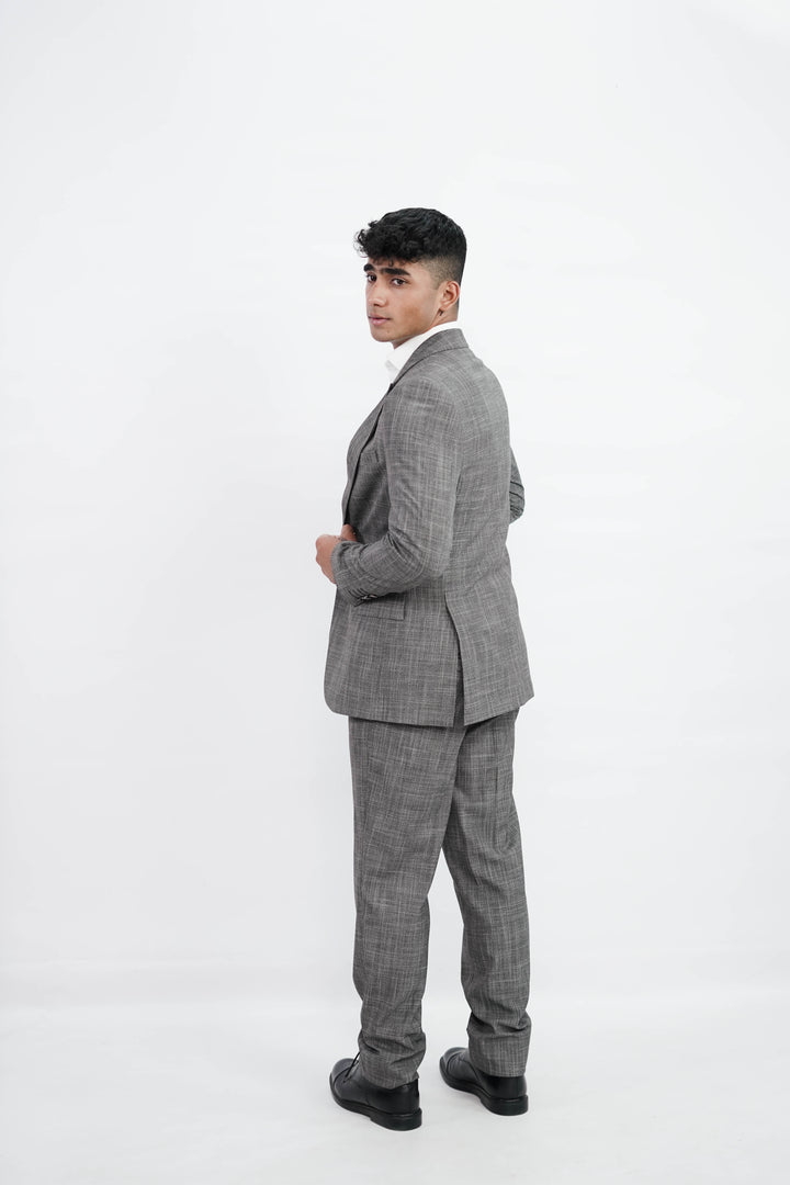 3-Piece Men Grey suit- Custom Fit High-End Formalwear for Every Occasion - Imperial Stitch