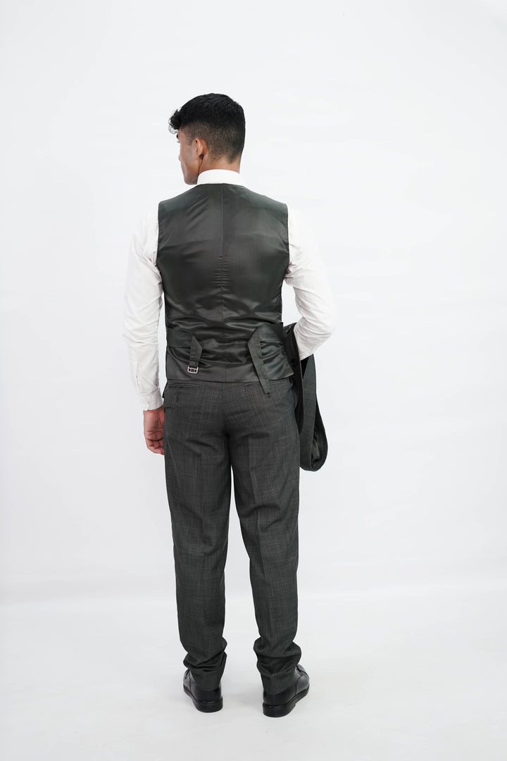 3-Piece Men Charcoal grey suit- Custom Fit High-End Formalwear for Every Occasion - Imperial Stitch