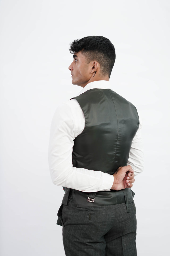 3-Piece Men Charcoal grey suit- Custom Fit High-End Formalwear for Every Occasion - Imperial Stitch