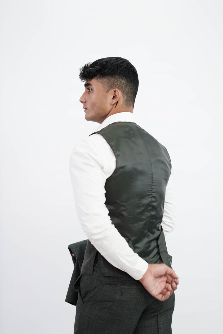 3-Piece Men Charcoal grey suit- Custom Fit High-End Formalwear for Every Occasion - Imperial Stitch