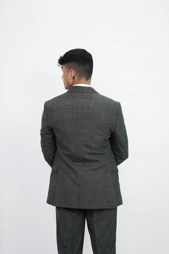 3-Piece Men Charcoal grey suit- Custom Fit High-End Formalwear for Every Occasion - Imperial Stitch