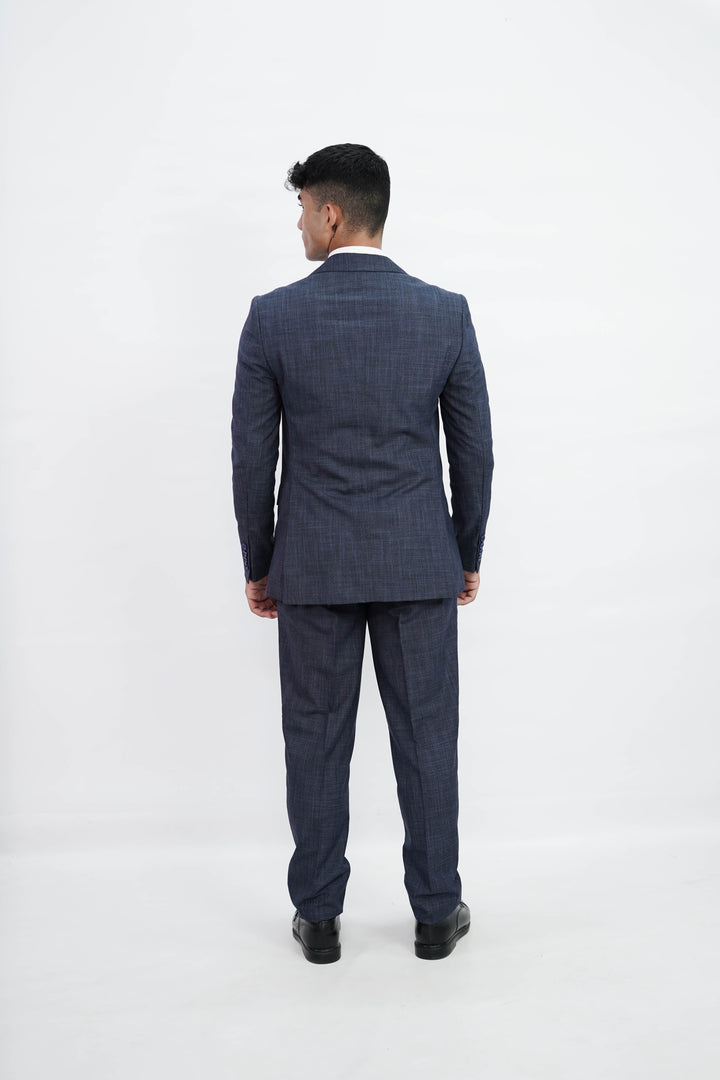 3-Piece Men Blue suit- Custom Fit High-End Formalwear for Every Occasion - Imperial Stitch