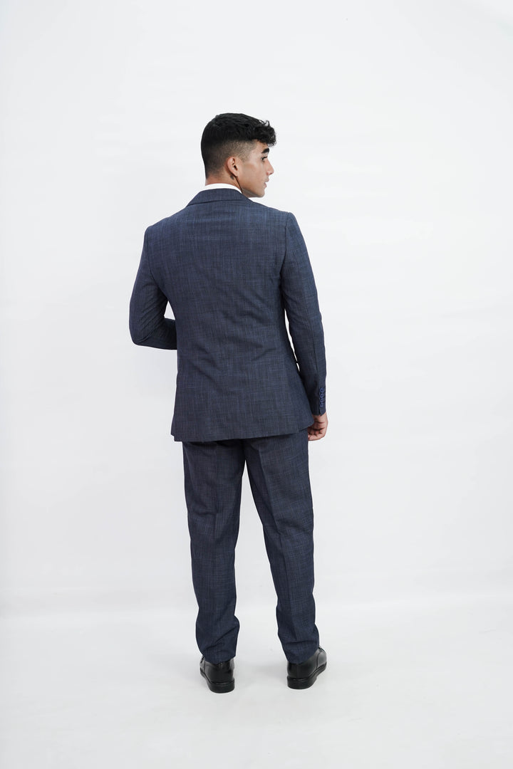 3-Piece Men Blue suit- Custom Fit High-End Formalwear for Every Occasion - Imperial Stitch