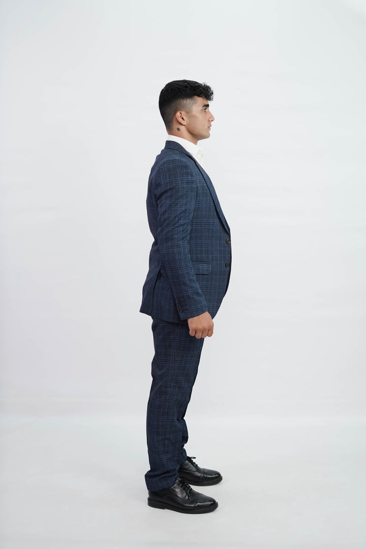 3-Piece Men Blue Tweed suit- Custom Fit High-End Formalwear for Every Occasion - Imperial Stitch