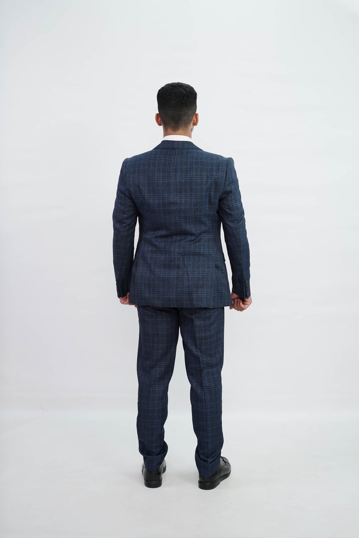 3-Piece Men Blue Tweed suit- Custom Fit High-End Formalwear for Every Occasion - Imperial Stitch