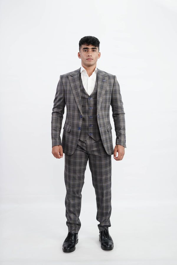 3-Piece Grey Tweed suit- Custom Fit High-End Formalwear for Every Occasion - Imperial Stitch