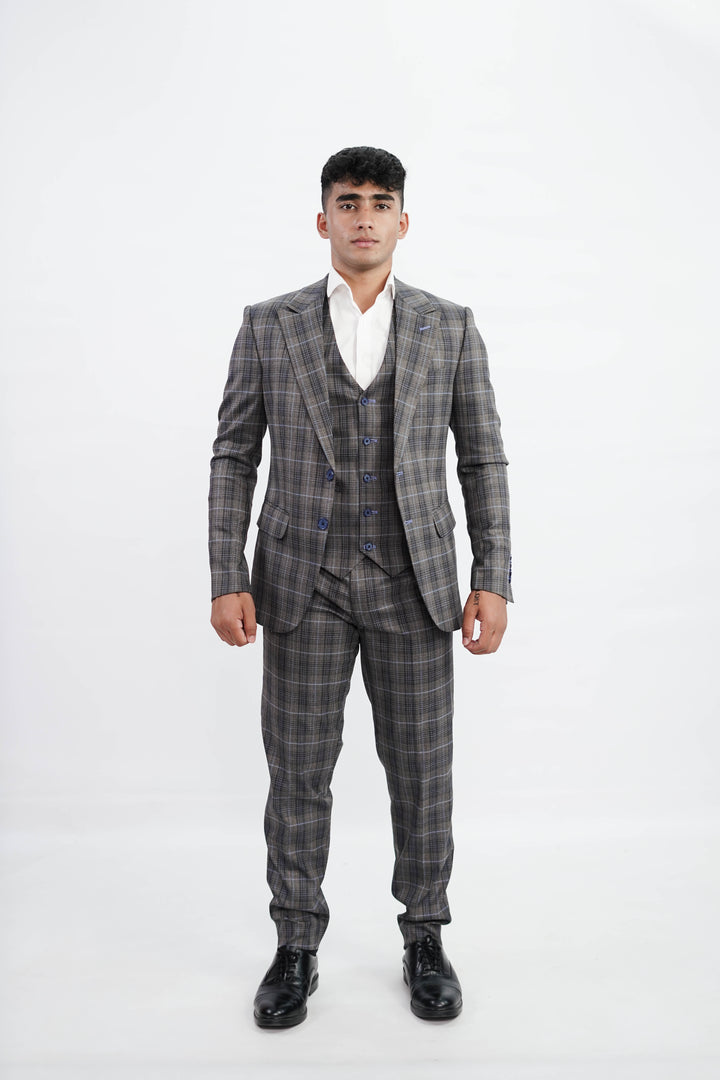 3-Piece Grey Tweed suit- Custom Fit High-End Formalwear for Every Occasion - Imperial Stitch