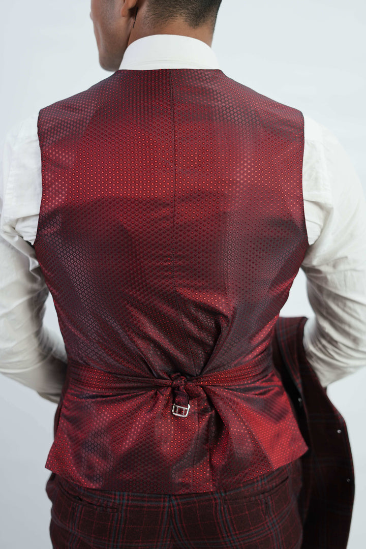 3-Piece Men Burgundy tweed suit - Custom Fit High-End Formalwear for Every Occasion - Imperial Stitch