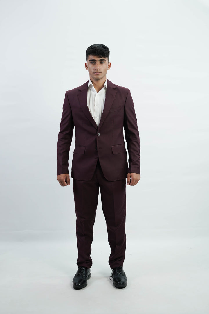 3-Piece Men Burgundy suit- Custom Fit High-End Formalwear for Every Occasion - Imperial Stitch