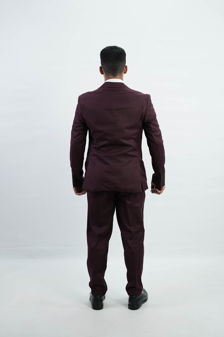 3-Piece Men Burgundy suit- Custom Fit High-End Formalwear for Every Occasion - Imperial Stitch