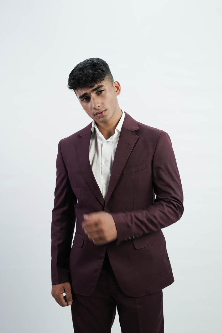3-Piece Men Burgundy suit- Custom Fit High-End Formalwear for Every Occasion - Imperial Stitch