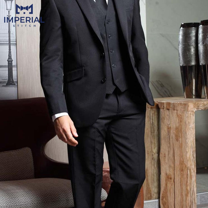 Gloucester Black 3-Piece Suit for Men - Stylish & Timeless Formalwear - Imperial Stitch
