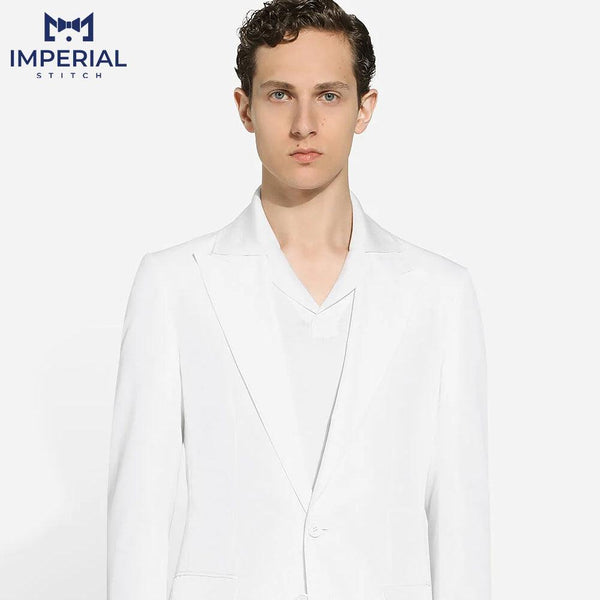 Premium White Three-Piece Suit for Men - Elegant Formalwear for Special Occasions - Imperial Stitch
