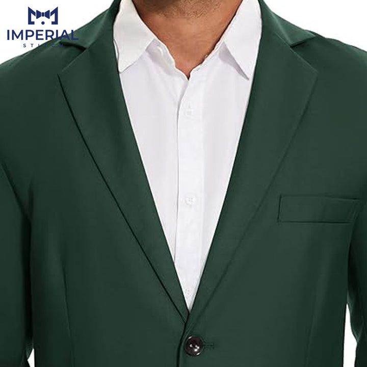Men’s Blazer Green Linen Jacket for men - Lightweight & Stylish Formalwear - Imperial Stitch