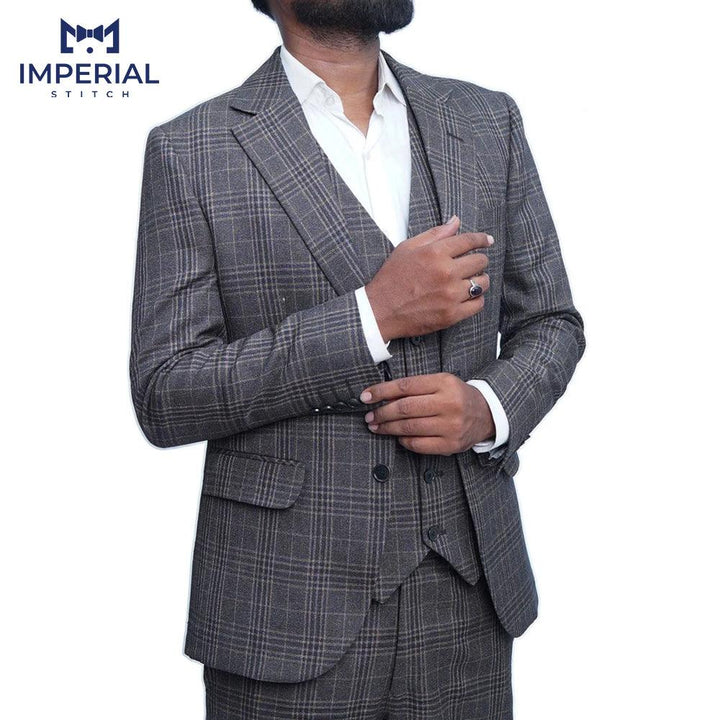 3 Piece Slim Fit Coffee Color Men Suits - Perfect for all events - Imperial Stitch