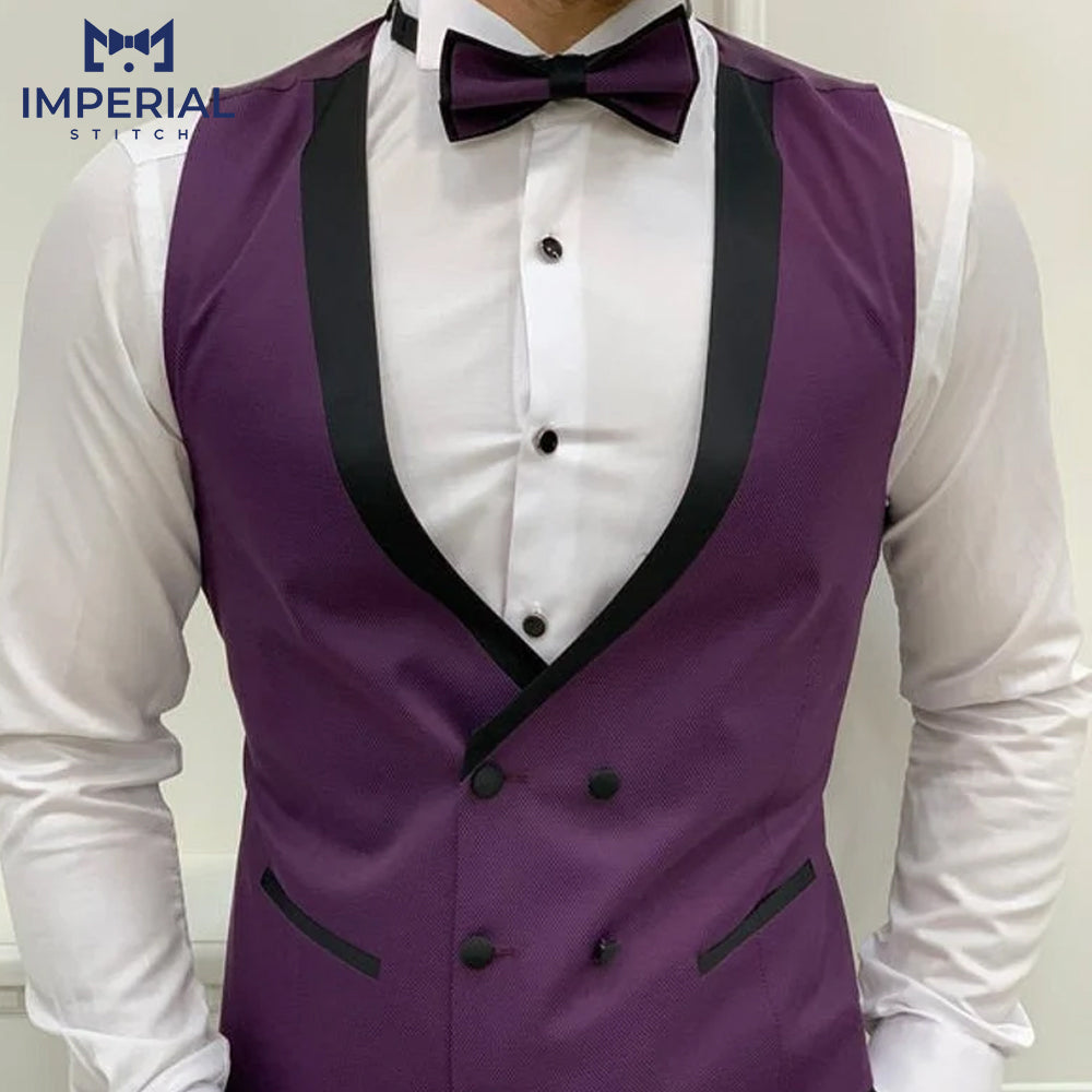 Trendy Three Piece Purple Suit for Men – Modern & Stylish Formalwear