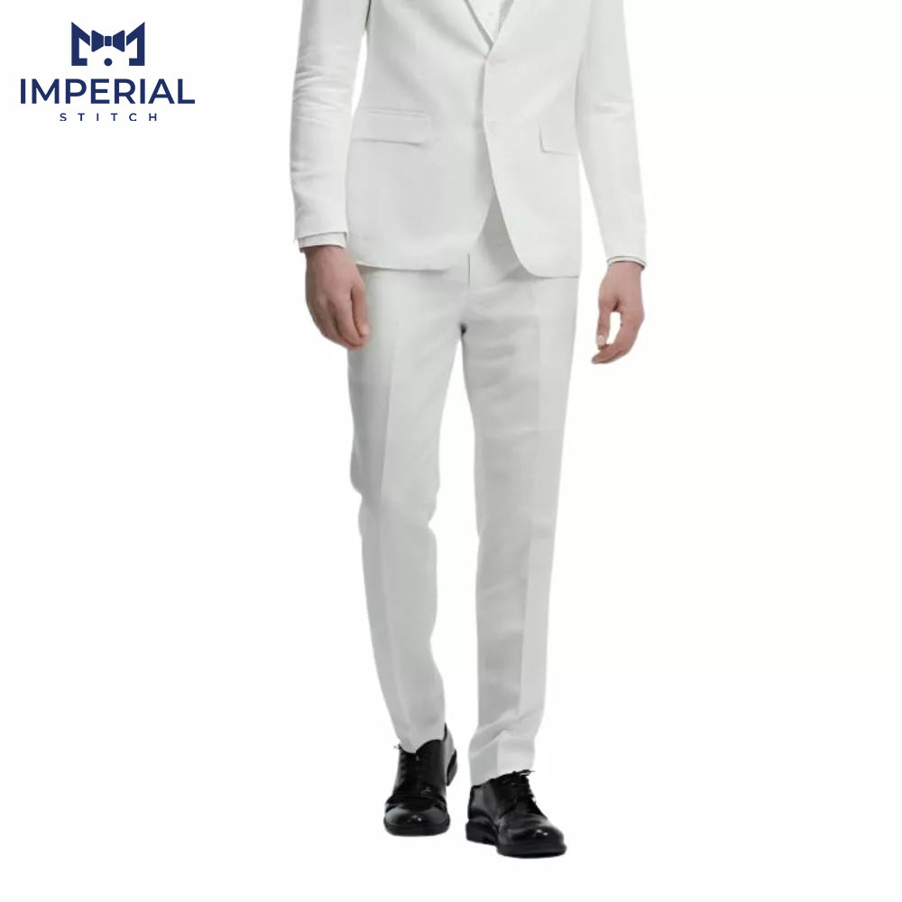 White Formal Two Piece Tuxedo Suit for Men – Elegant & Timeless Event Wear