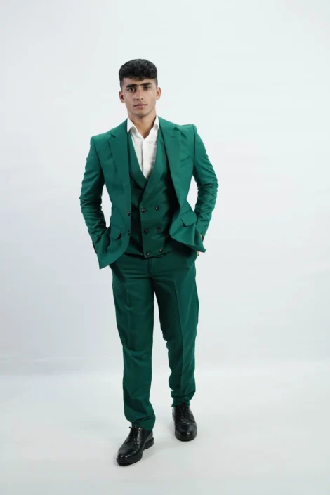 Men’s Green Three Piece suit-Classic wedding & formal business wear