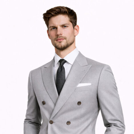 The Classic Grey Double Breasted Two Piece Suit