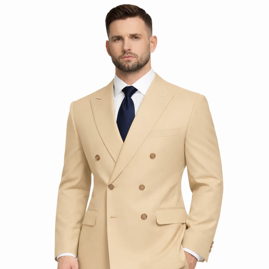 The Camel Brown Double Breasted Two Piece Suit