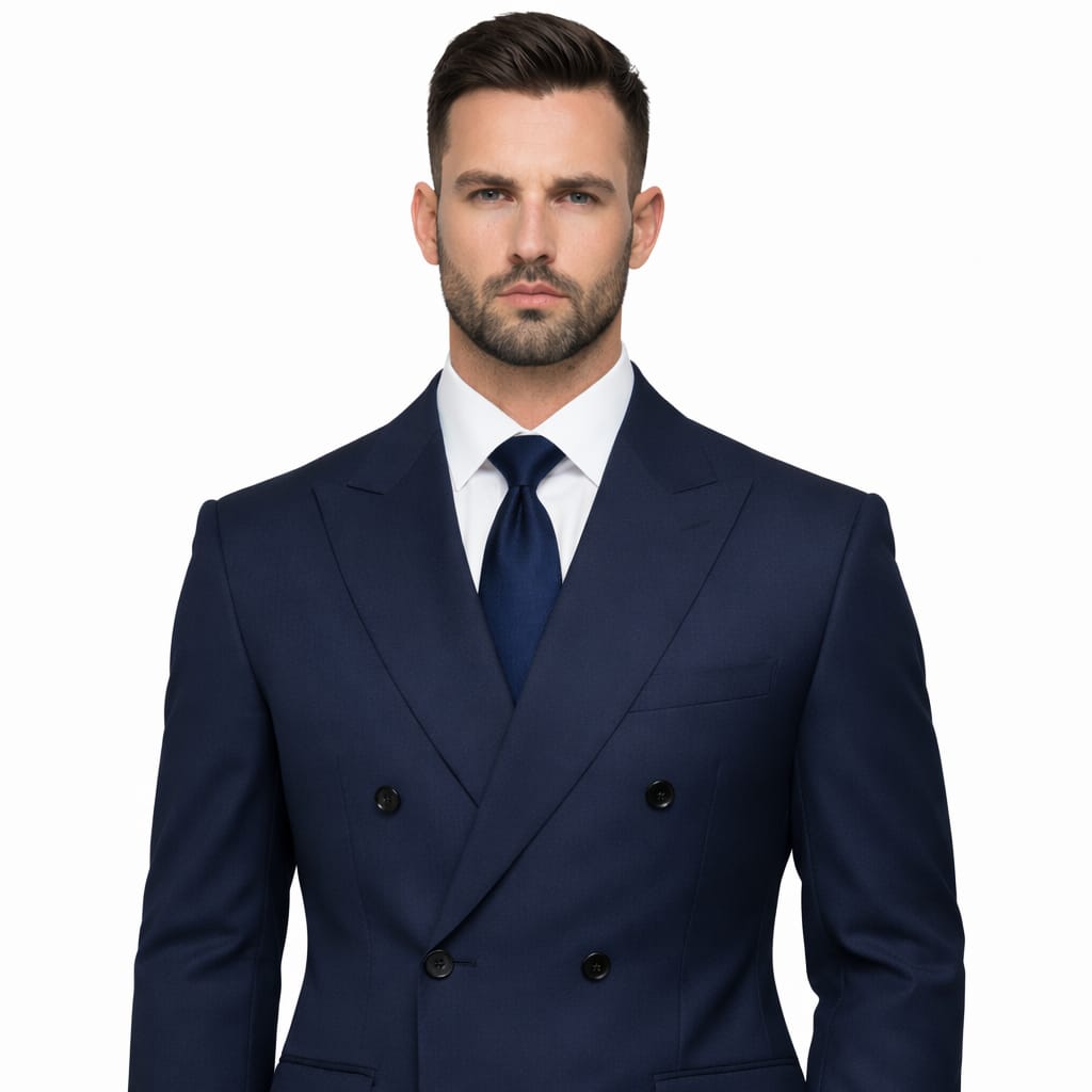 The Navy Blue Double Breasted Two Piece Suit