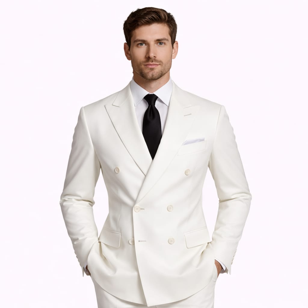 The Off White Double Breasted Two Piece Suit