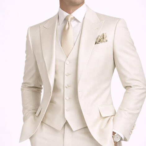 Silver Grey Slim Fit Three Piece Suit