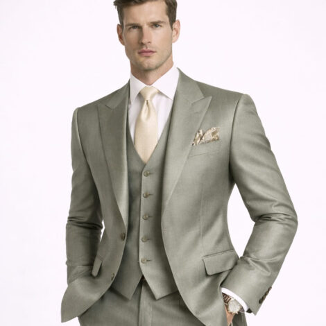 Milky White Slim Fit Three Piece Suit