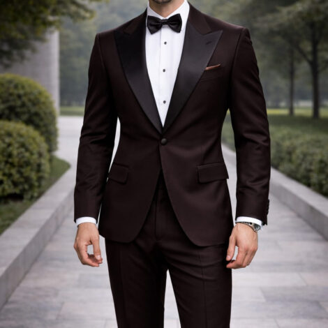 Mahogany Brown Peak Lapel Two-Piece Suit